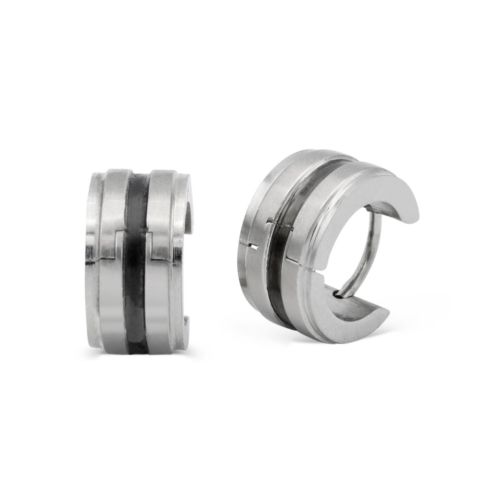 Wide Huggie Hoop Stainless Steel Earrings
