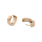 Huggie Hoop Stainless Steel Earrings with Rose Gold Stripes