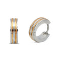 Narrow Striped Huggie Hoop Stainless Steel Earrings