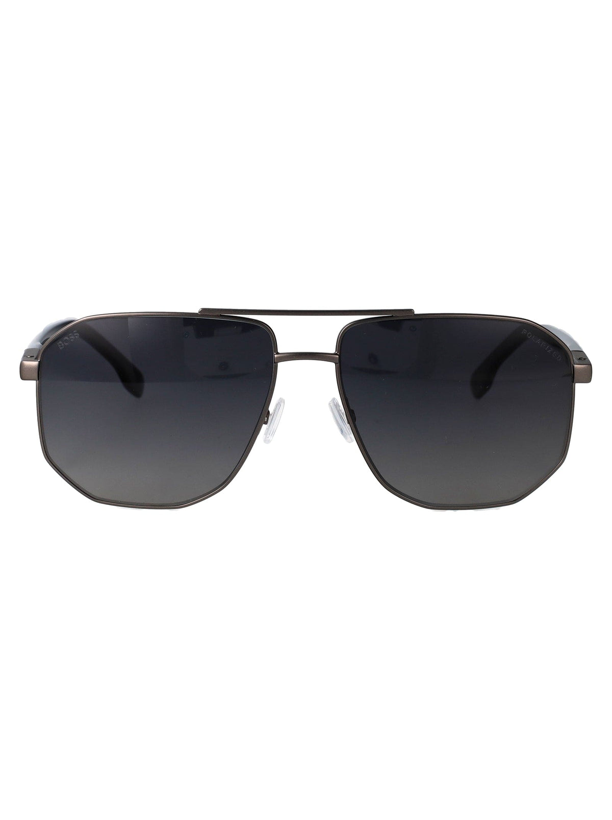 HUGO BOSS Matte Dark Ruthenium Steel Sunglasses for Men