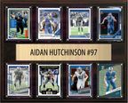 Aidan Hutchinson Detroit Lions Fan Gift Plaque 12x15 8 Cards Prizm, Donruss, Score 2024 2025 2026