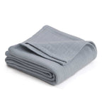 Homvare Luxurious Cotton King Herringbone Blanket Throw-All Season for Bed, Sofa, Perfect for Layering, Snuggling - Grey