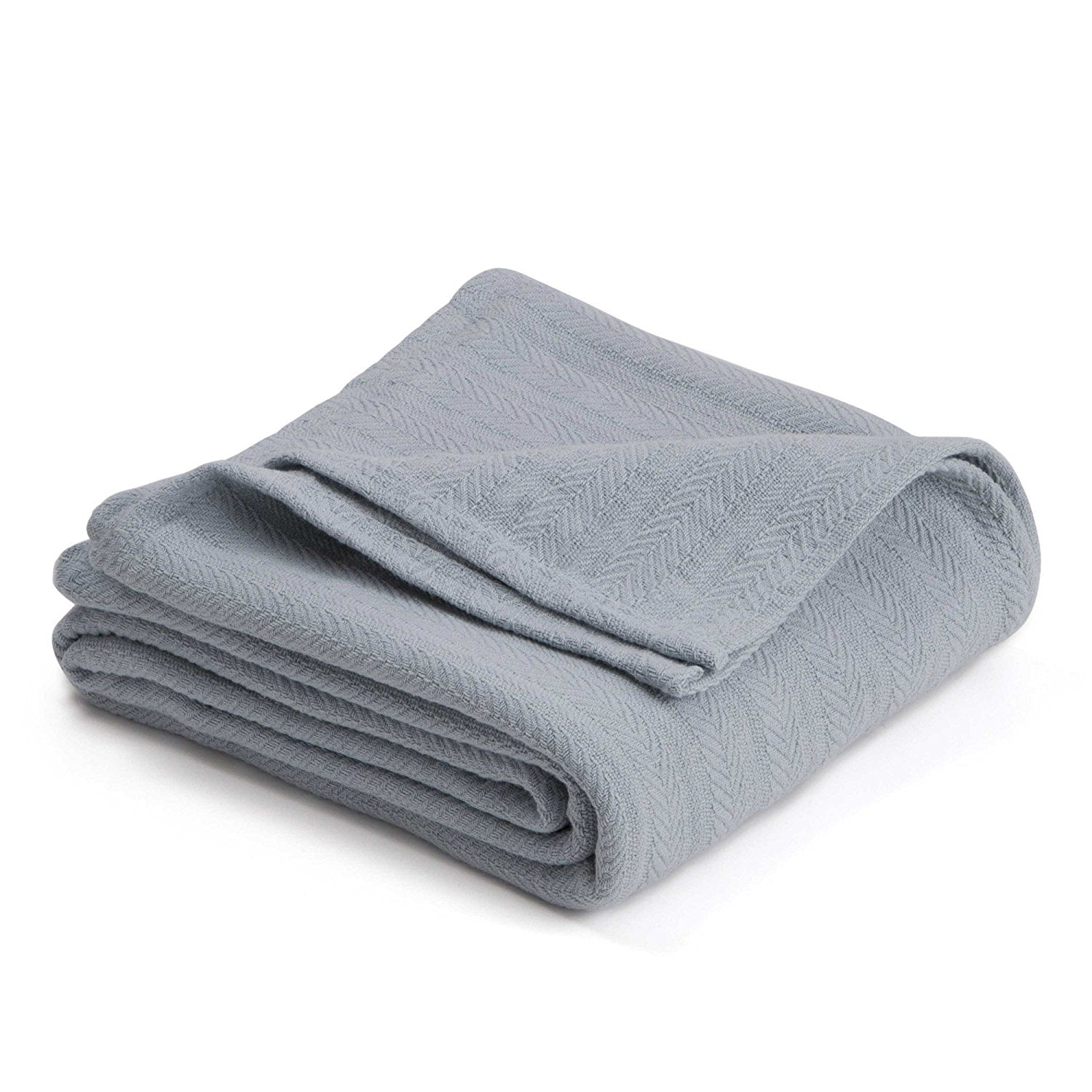 Homvare Bedding Premium Cotton Blanket Full/Queen Grey - Soft Breathable Thermal Blanket - Ideal for Layering Any Bed