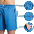 Men’s Premium Compression-Lined Hybrid Shorts – Sand Waves-Surf and Storm