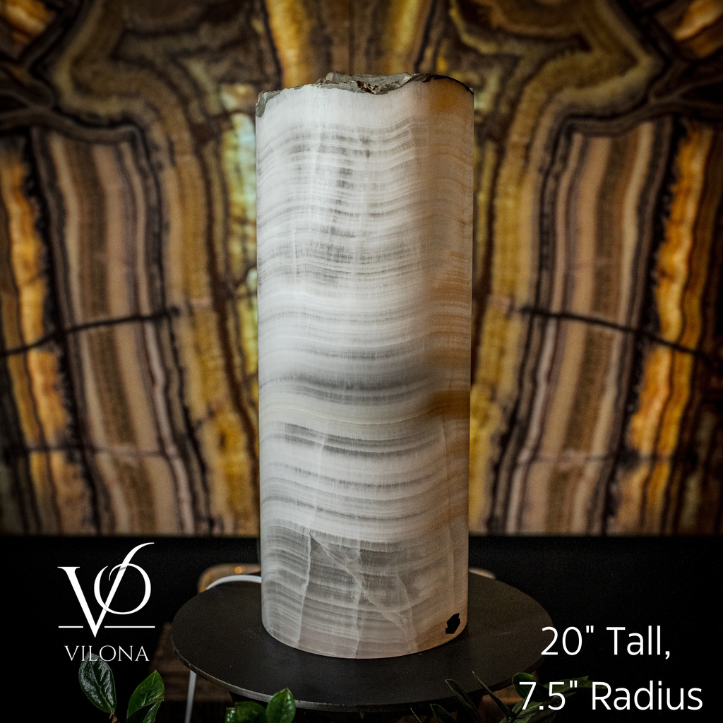 Ice Onyx Table Lamp (Live Edge #5)