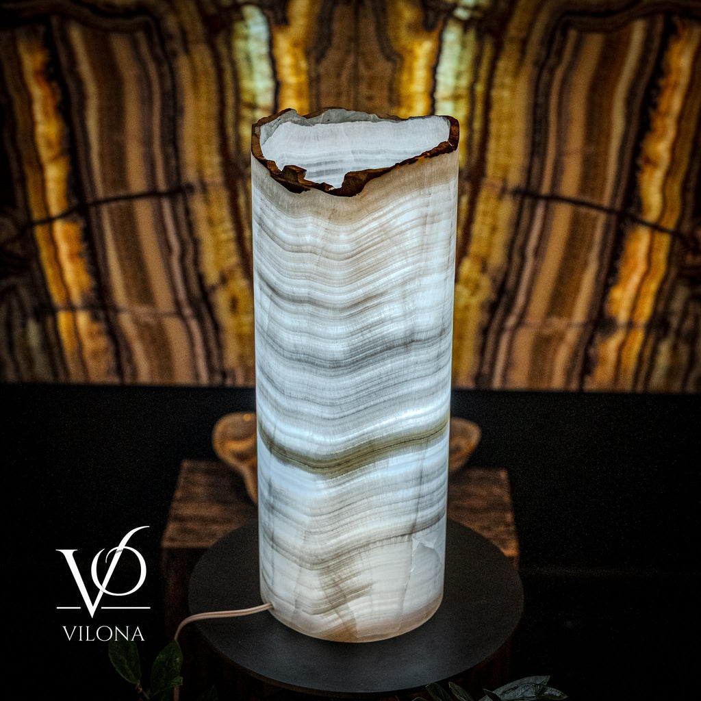 Ice Onyx Table Lamp (Live Edge #5)