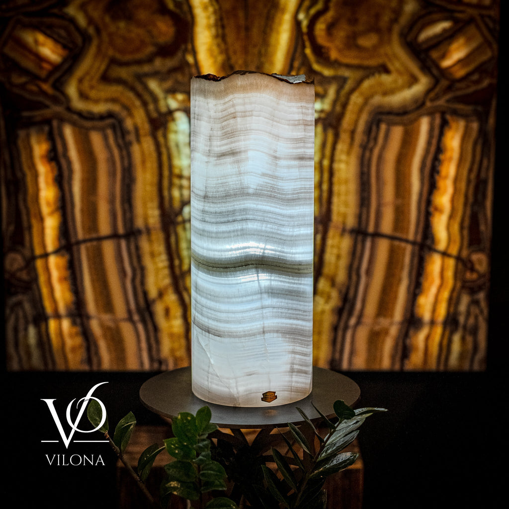 Ice Onyx Table Lamp (Live Edge #5)
