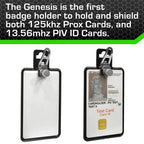 All Metal Magnetic Badge Holder - RFID Secure Badge Holder Genesis™ with BloxProx™