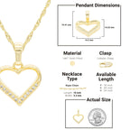Cubic Zirconia 14K Gold Filled Delicate Heart Pendant Necklace Set