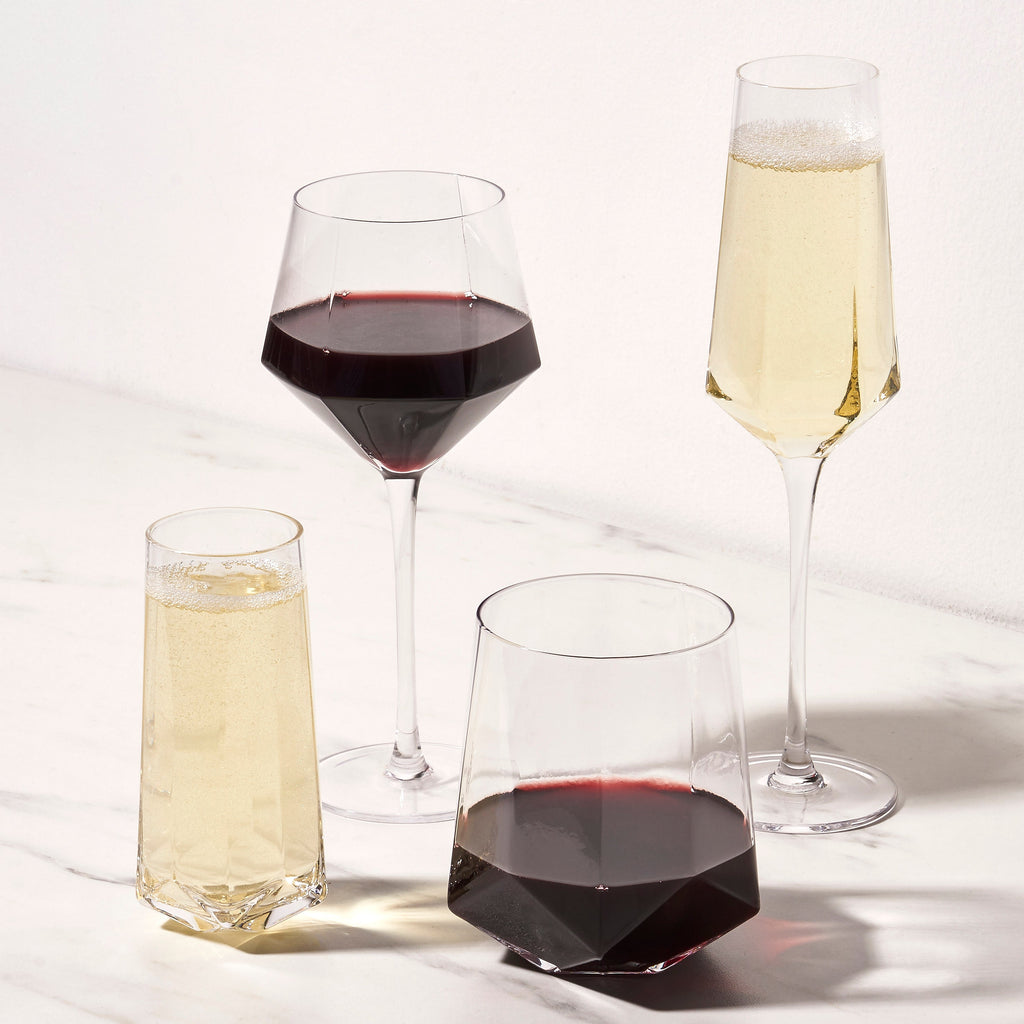 Faceted Crystal Wine Glasses