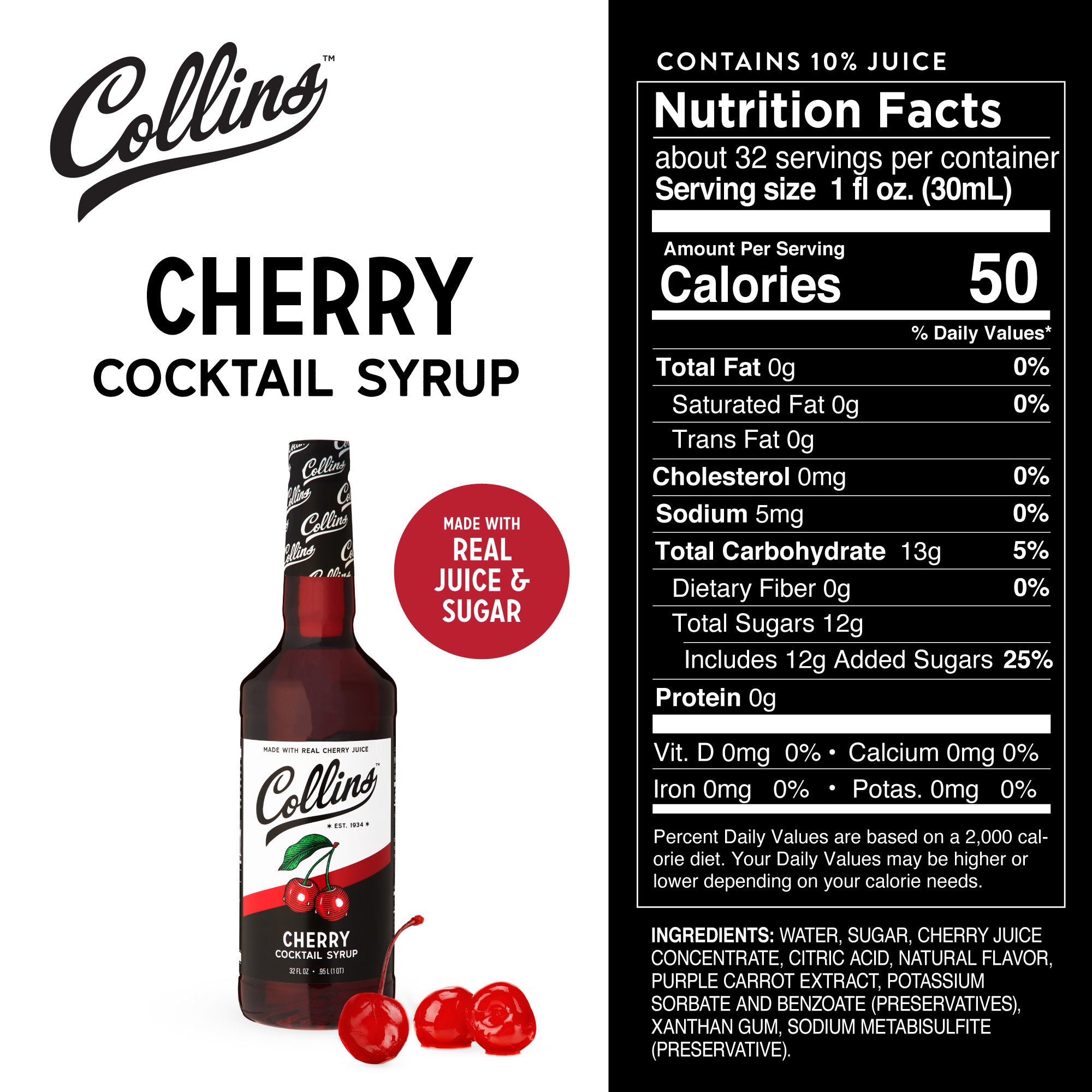 Cherry Cocktail Syrup 32 oz