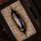 Men's 8mm Rose Gold & Lapis Lazuli Meteorite Wedding Band