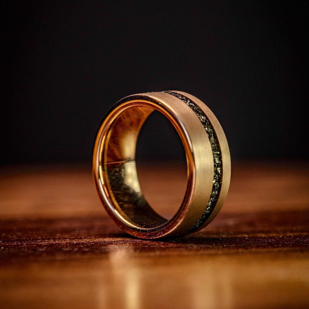 Men's 8mm Rose Gold Meteorite Wedding Band