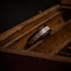 Men's 8mm Black Hammered Deer Antler Wedding Band