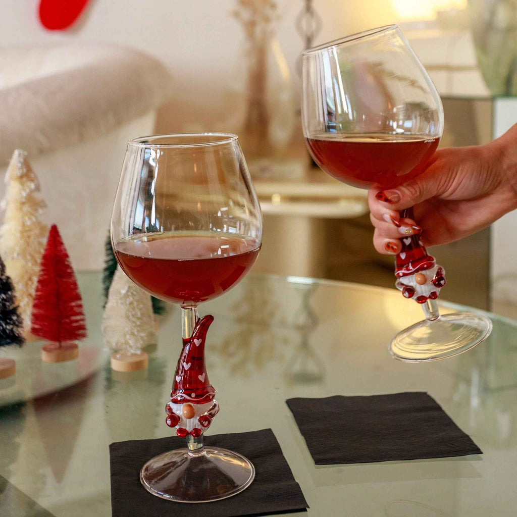 3D Stemmed Gnome Wine Glasses