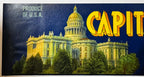 Vintage 1940s Capital Pak Crate Label 🏛️ from Sacramento, California