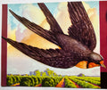 Vintage 1960s Swallow Crate Label 🐦 – Redbanks Packing, Woodlake, California