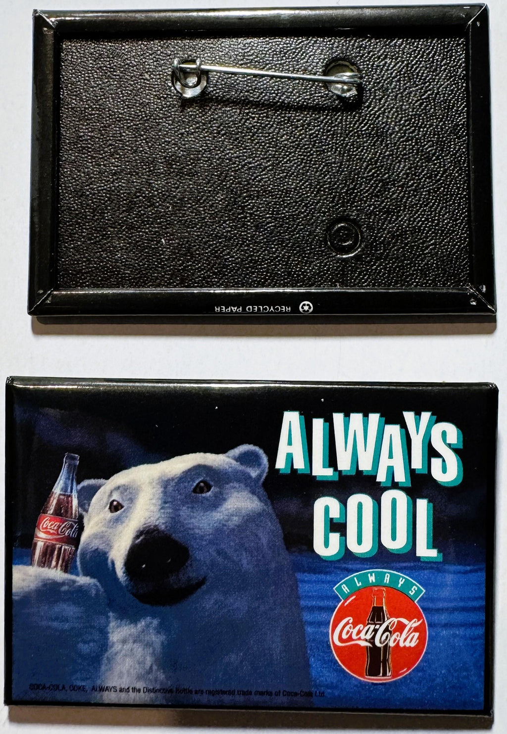 Vintage 1993 Coca Cola Polar Bear Pin 🥤 NOS Always Cool Advertising Button