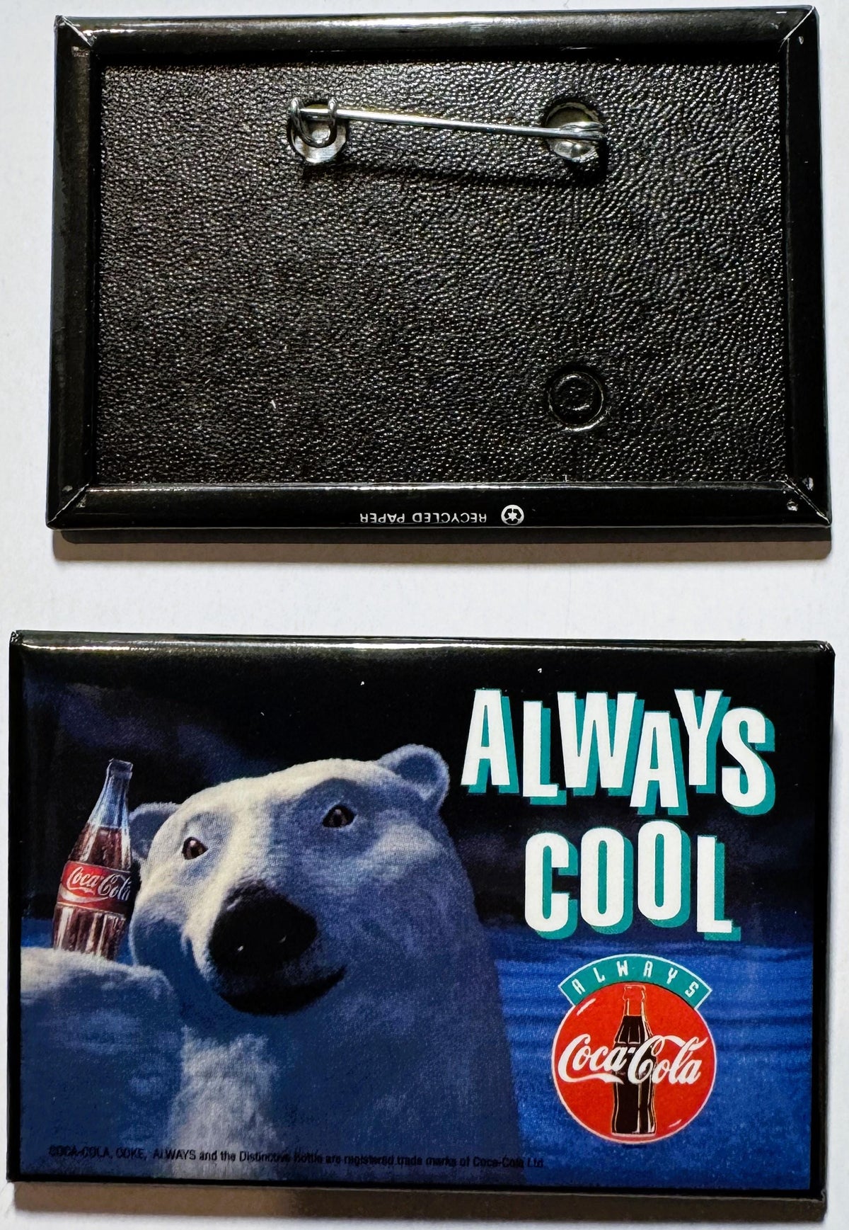 Vintage 1993 Coca Cola Polar Bear Pin 🥤 NOS Always Cool Advertising Button