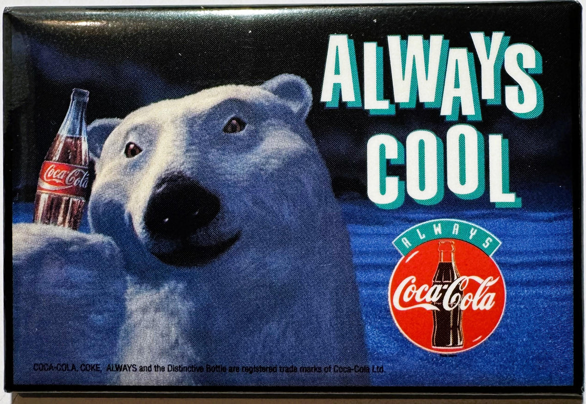 Vintage 1993 Coca Cola Polar Bear Pin 🥤 NOS Always Cool Advertising Button