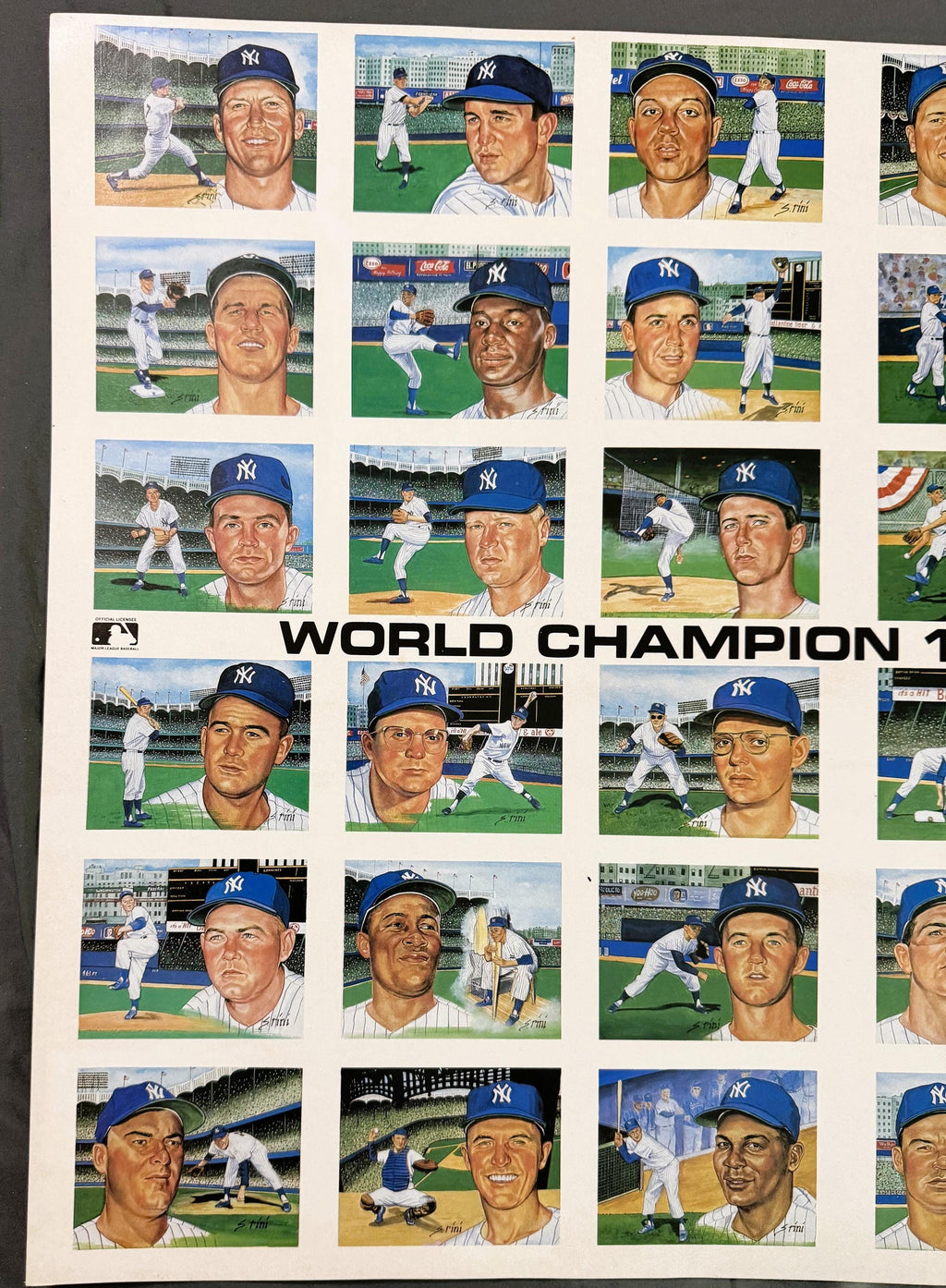 Vintage Susan Rini World Champion 1961 Yankees Uncut Postcard Sheet ⚾ Mantle Maris Historic Limited Editions MLB Licensed Art Wall Display