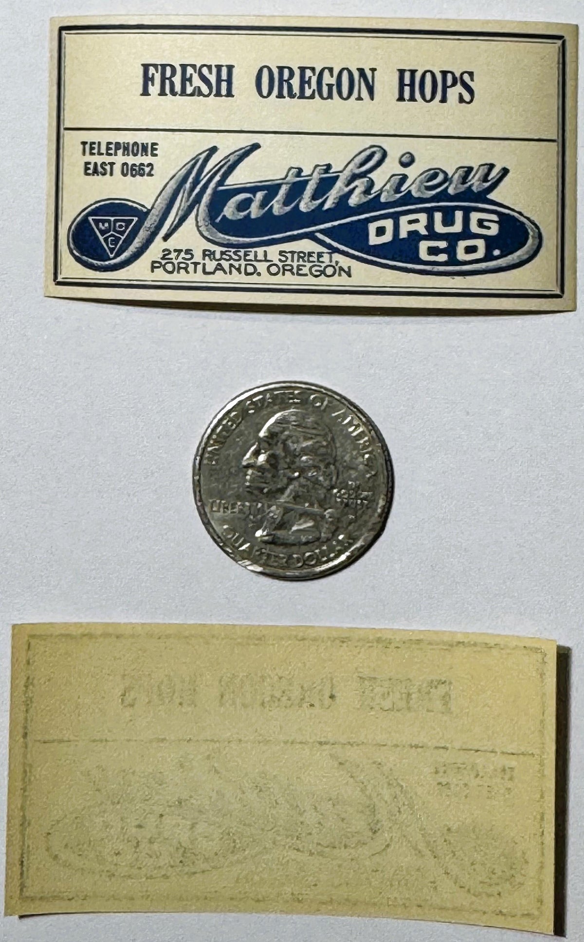 Antique 1910s Fresh Oregon Hops Drug Store Label 🌿 – Matthieu Drug Co., Portland
