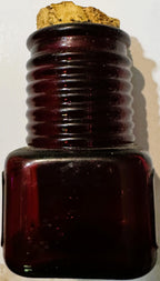 Vintage 1970s Wheaton Ruby Red Apothecary-Style Bottle 🧪 with Cork, Millville New Jersey Glass History