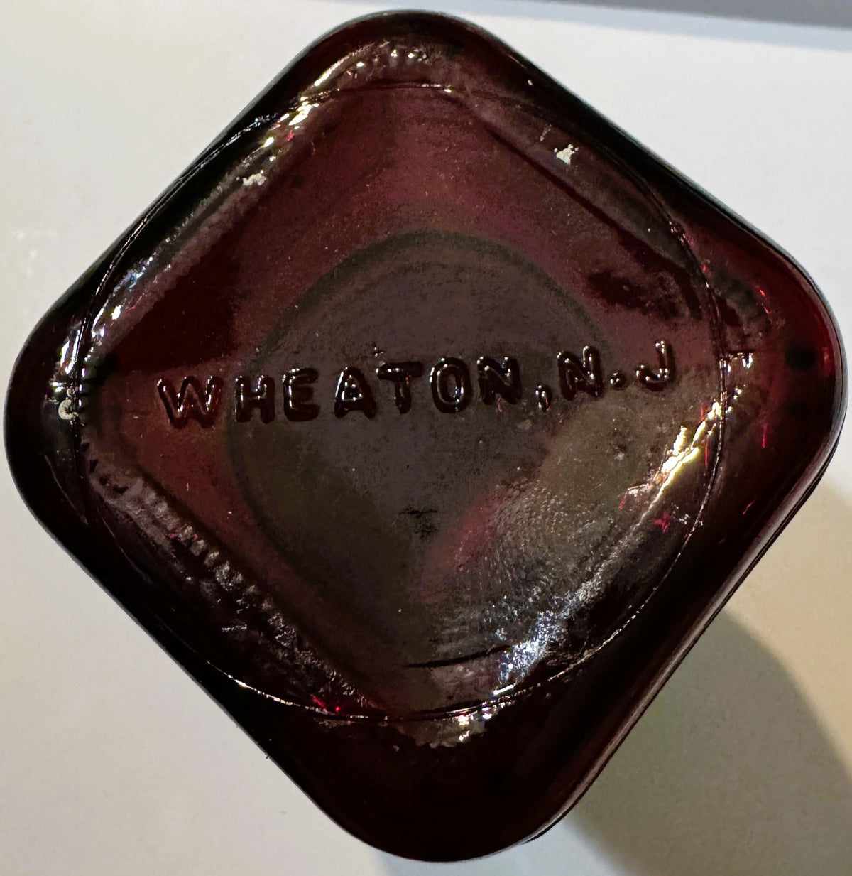 Vintage 1970s Wheaton Ruby Red Apothecary-Style Bottle 🧪 with Cork, Millville New Jersey Glass History