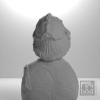 Helmet-clad man and chest harness with relief