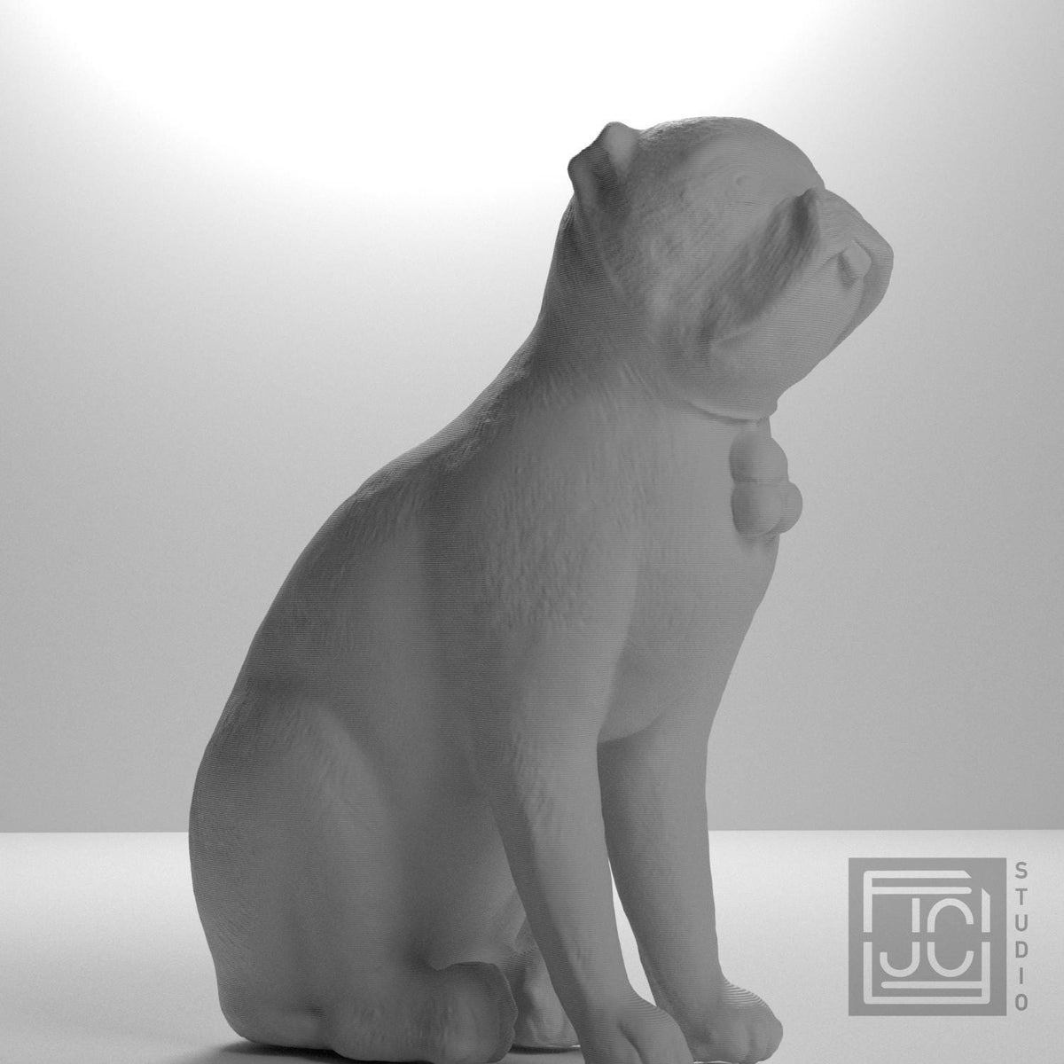 Chinese Porcelain Pug Dog A (One of a Pair)
