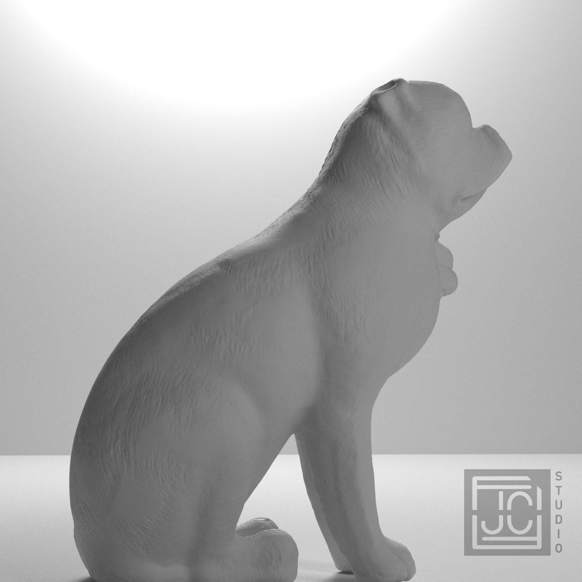 Chinese Porcelain Pug Dog A (One of a Pair)