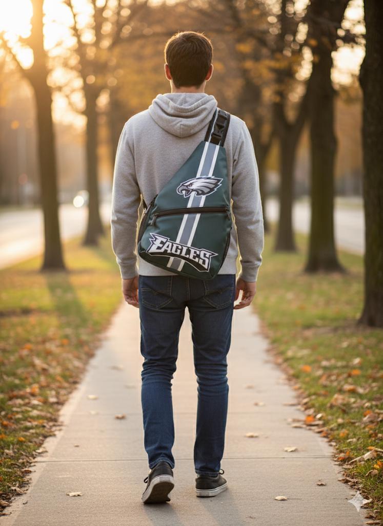 Philadelphia Eagles Sling Bag, Crossbody Chest Bag, Game Day Backpack, Football Fan Gift
