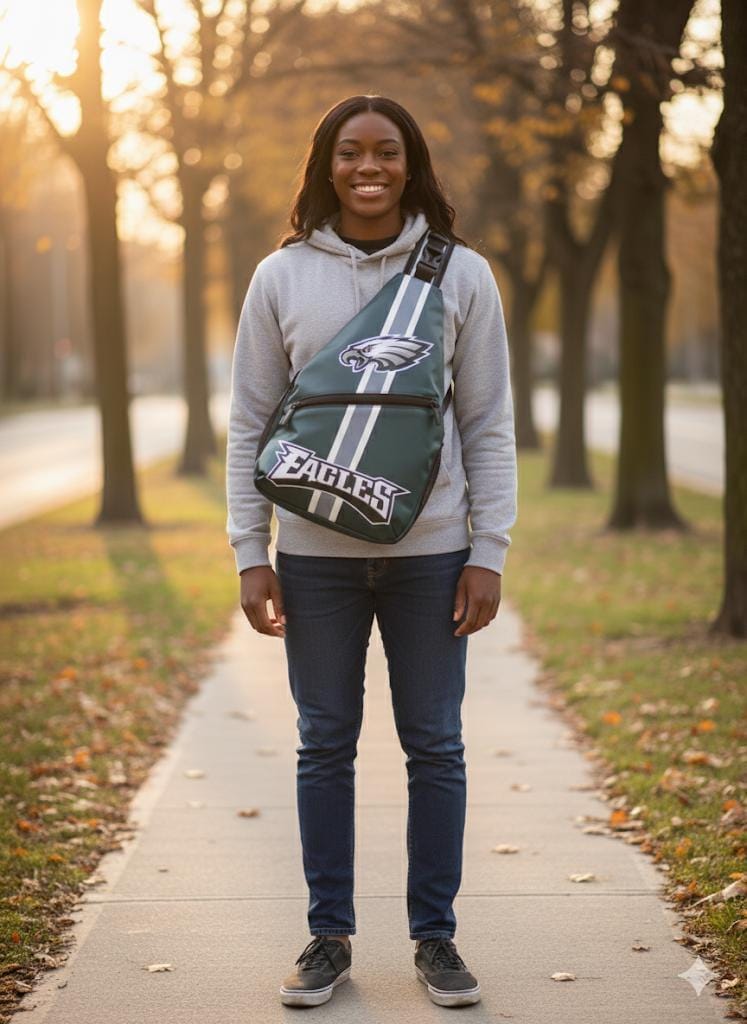 Philadelphia Eagles Sling Bag, Crossbody Chest Bag, Game Day Backpack, Football Fan Gift