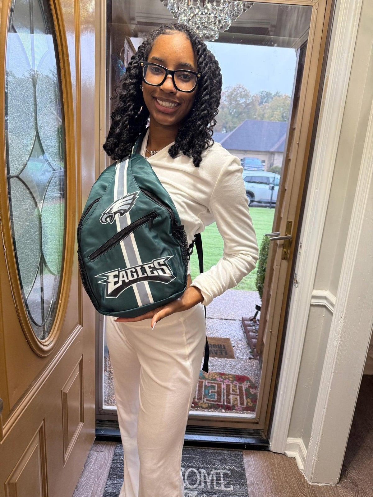 Philadelphia Eagles Sling Bag, Crossbody Chest Bag, Game Day Backpack, Football Fan Gift