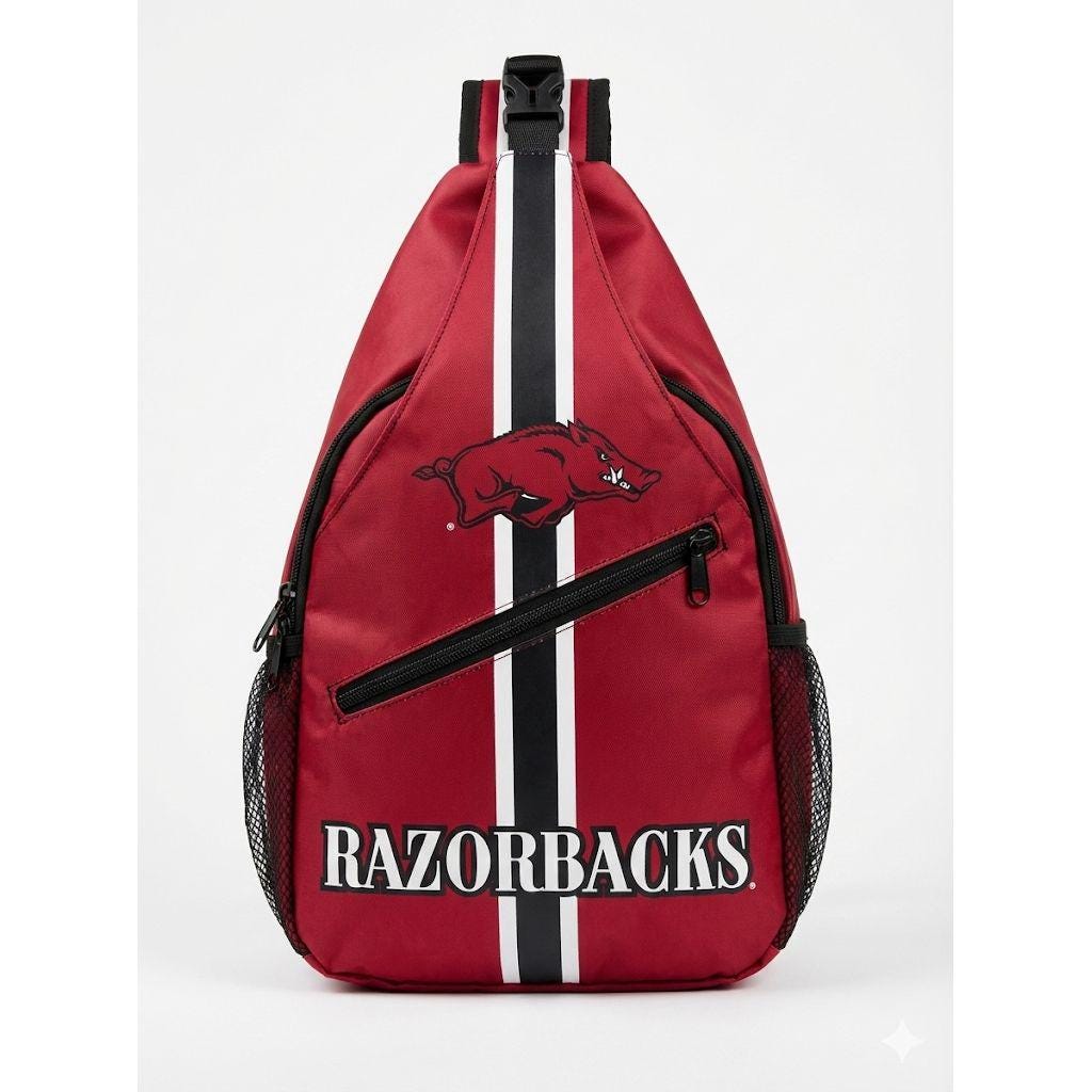 Arkansas Razorbacks Red Sling Bag | Adjustable College Crossbody Bag