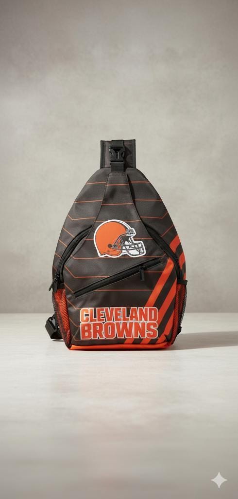 Cleveland Browns Sling Bag, Football Crossbody Bag, Game Day Backpack, Browns Fan Gift