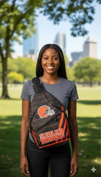 Cleveland Browns Sling Bag, Football Crossbody Bag, Game Day Backpack, Browns Fan Gift
