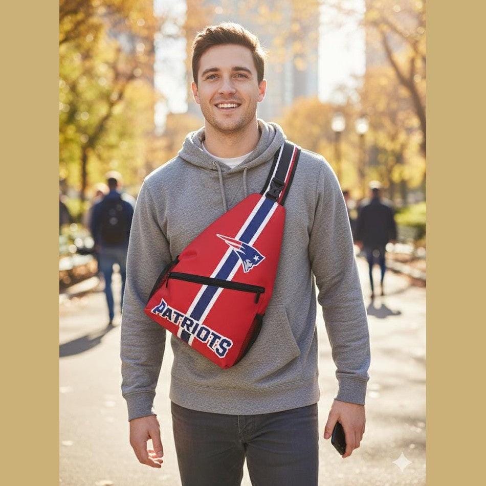 New England Patriots Sling Bag, Football Crossbody Bag, Game Day Backpack, Patriots Fan Gift