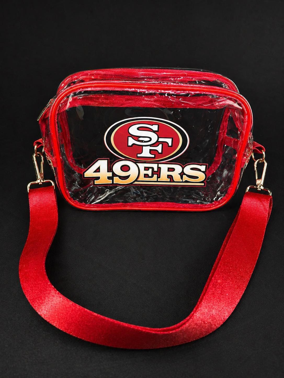 San Francisco 49ers Red Gold Clear Fanny Pack | Game Day Bag