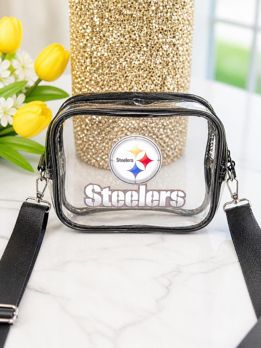 Pittsburgh Steelers Black Clear Fanny Pack | Game Day Bag