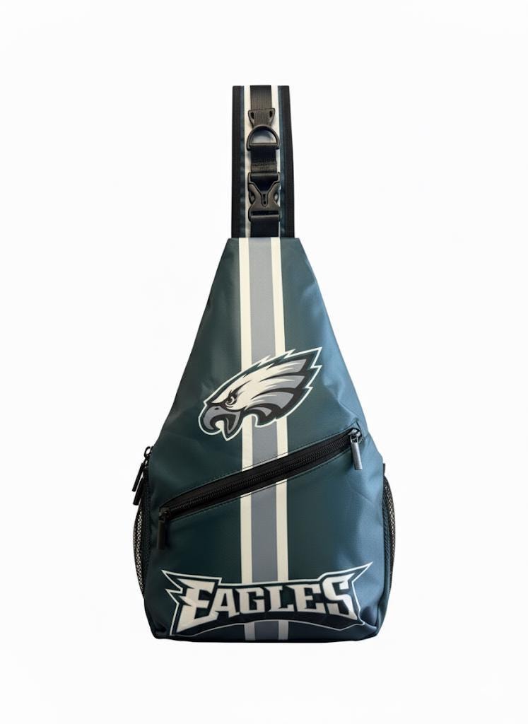Philadelphia Eagles Sling Bag, Crossbody Chest Bag, Game Day Backpack, Football Fan Gift
