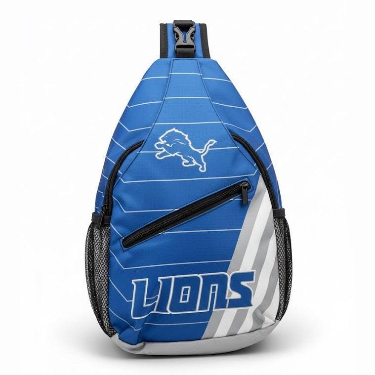 Detroit Lions Sling Bag, Football Crossbody Bag, Game Day Backpack, Lions Fan Gift