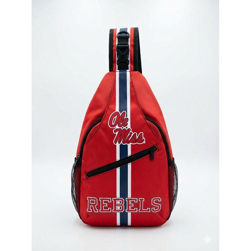 Ole Miss Rebels Red Sling Bag | Adjustable College Crossbody Bag