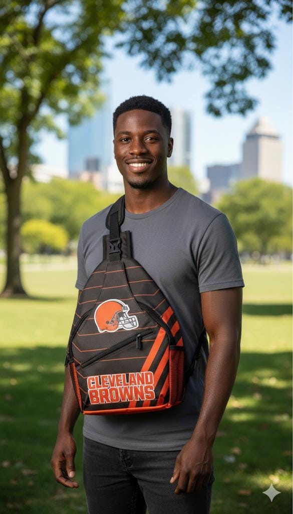 Cleveland Browns Sling Bag, Football Crossbody Bag, Game Day Backpack, Browns Fan Gift
