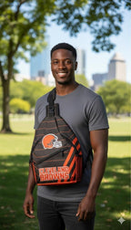 Cleveland Browns Sling Bag, Football Crossbody Bag, Game Day Backpack, Browns Fan Gift