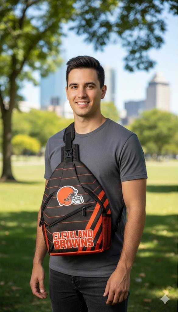 Cleveland Browns Sling Bag, Football Crossbody Bag, Game Day Backpack, Browns Fan Gift