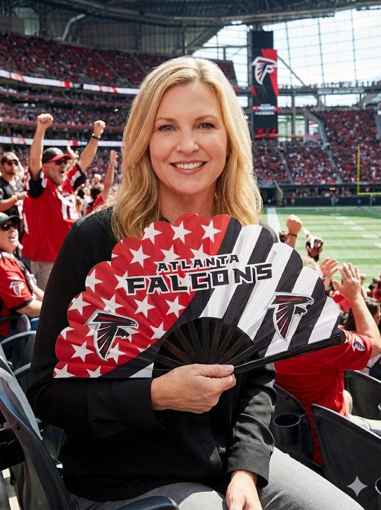 Atlanta Falcons Clack Fan, NFL Football Folding Hand Fan, Falcons Game Day Fan, Football Gift
