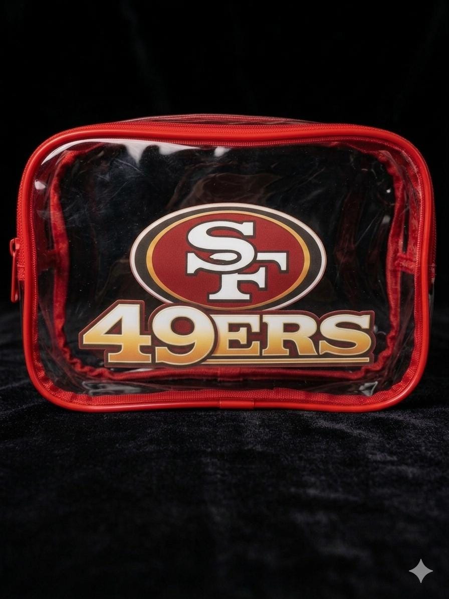 San Francisco 49ers Red Gold Clear Fanny Pack | Game Day Bag