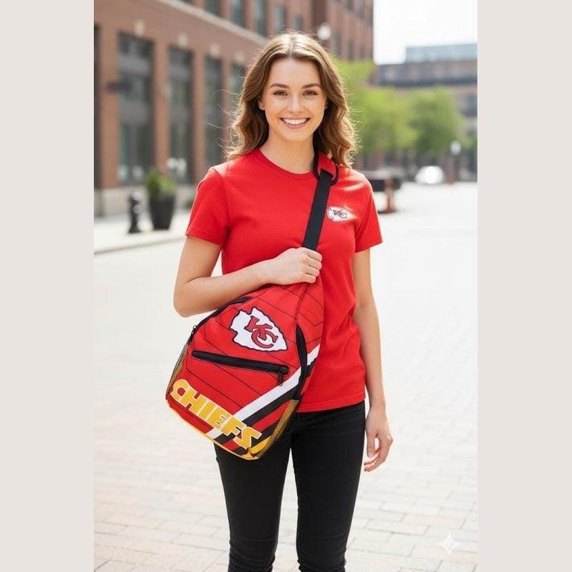 Kansas City Chiefs Sling Bag, Football Crossbody Bag, Game Day Backpack, Chiefs Fan Gift