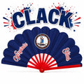 Virginia Clack Fan | Red White Blue Patriotic Hand Fan